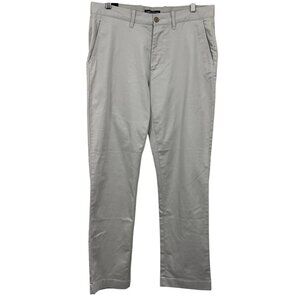 J. Crew Mercantile Mens Flex Straight Pants 32 x 30 Light Gray Cotton Blend New